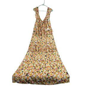 Eloquii Floral Ruffle Maxi Dress Sz 14 Womens Sleeveless Print Summer